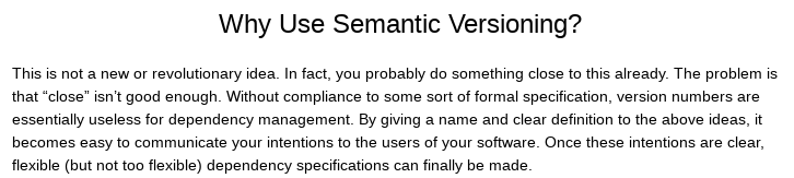 Why Use Semantic Versioning?